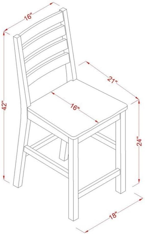 CACF7H-OAK-W 7 Pc counter height set - high Table and 6 dinette Chairs.