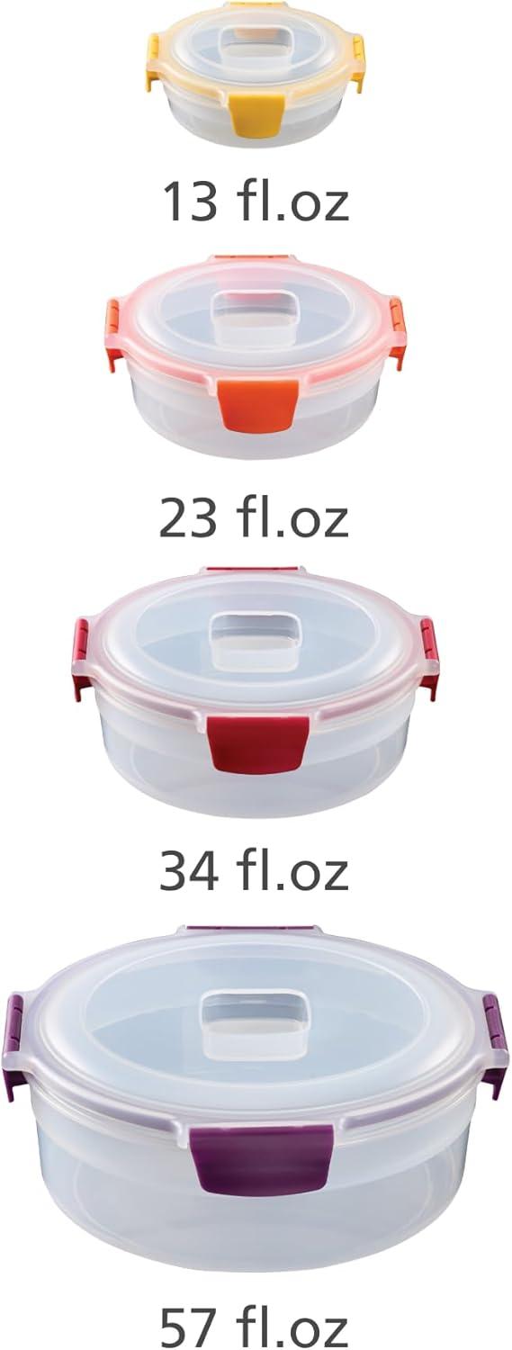 Joseph Joseph Joseph Joseph Nest Lock 8-Piece Round Food Storage Container Set, BPA Free