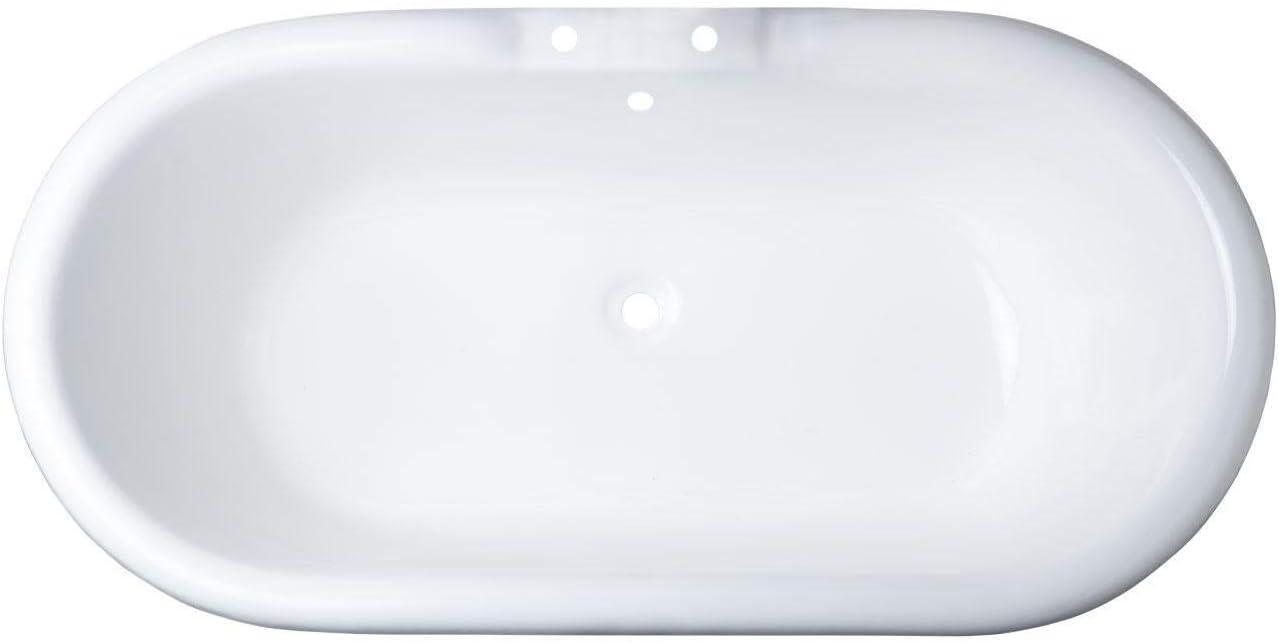Sanford 60" White Cast Iron Clawfoot Soaking Tub