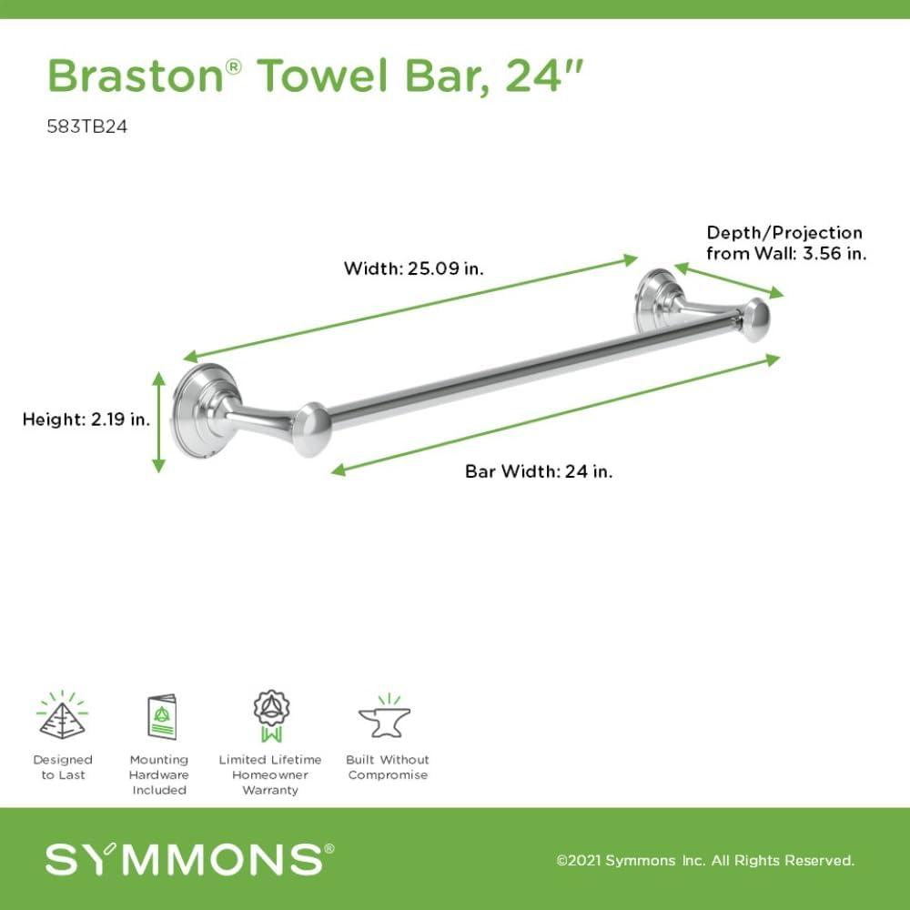 Braston Wall Mounted Bathroom Towel Bar with Mounting Hardware