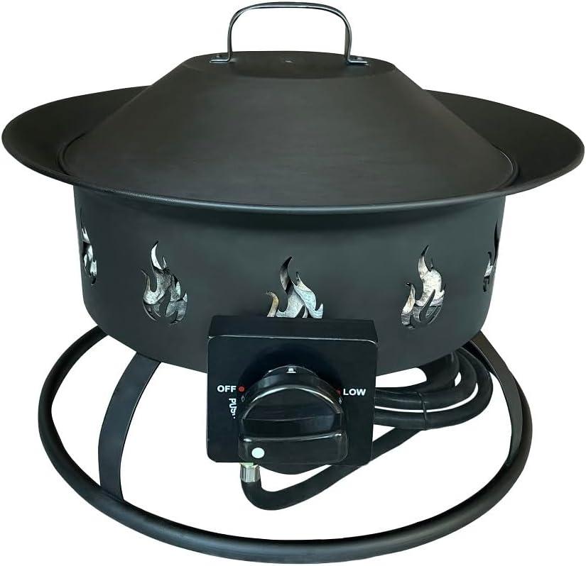 AZ Patio Heaters AFP-CMP-RND Round Portable Camp Fire Pit, Black