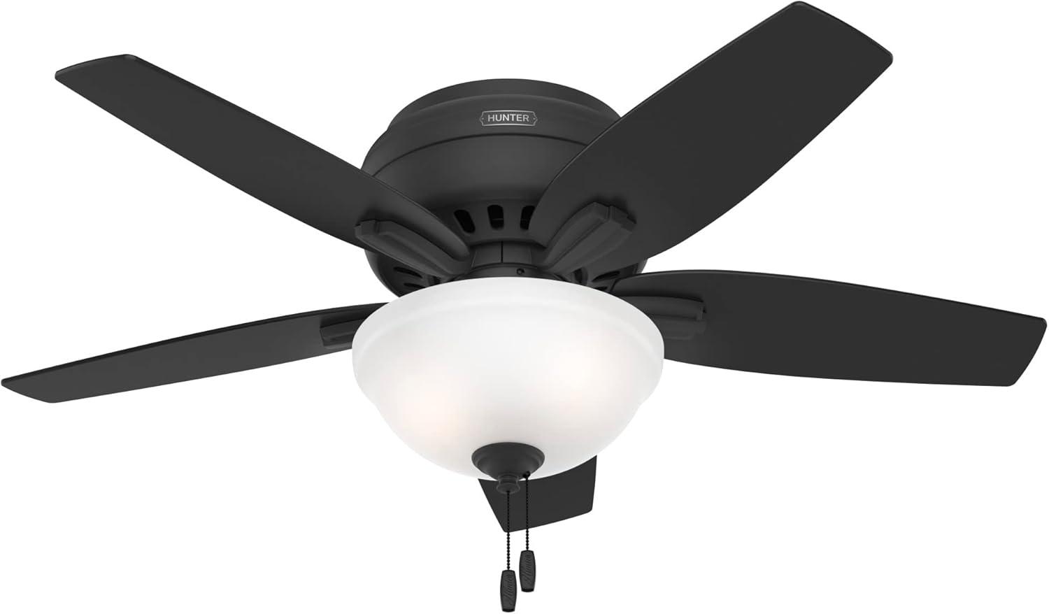 Newsome 42" 5 - Blade Traditional Flush Mount Indoor Ceiling Fan with Lights and Pull Chains