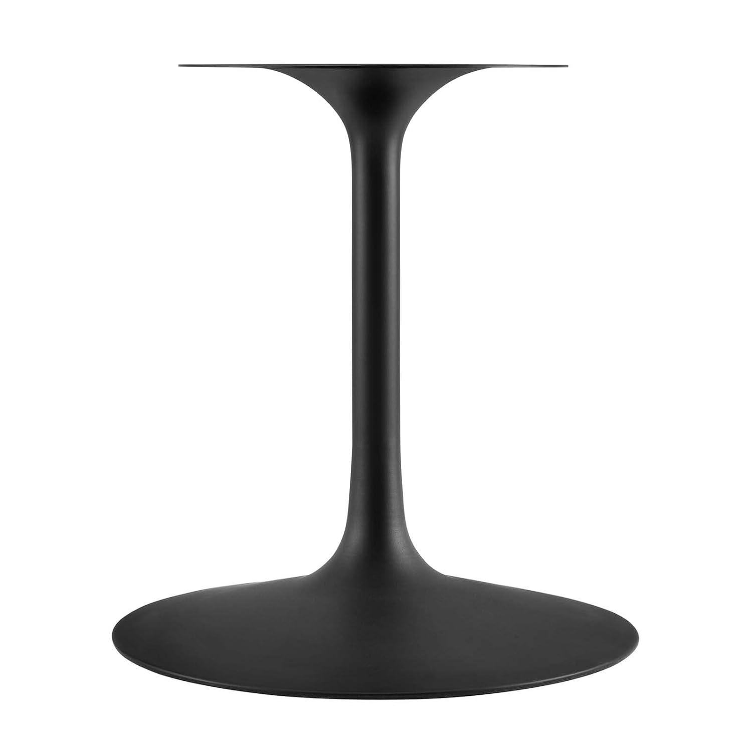 Modway Lippa 60" Oval Modern Wood & Metal Dining Table in Cherry Walnut/Black