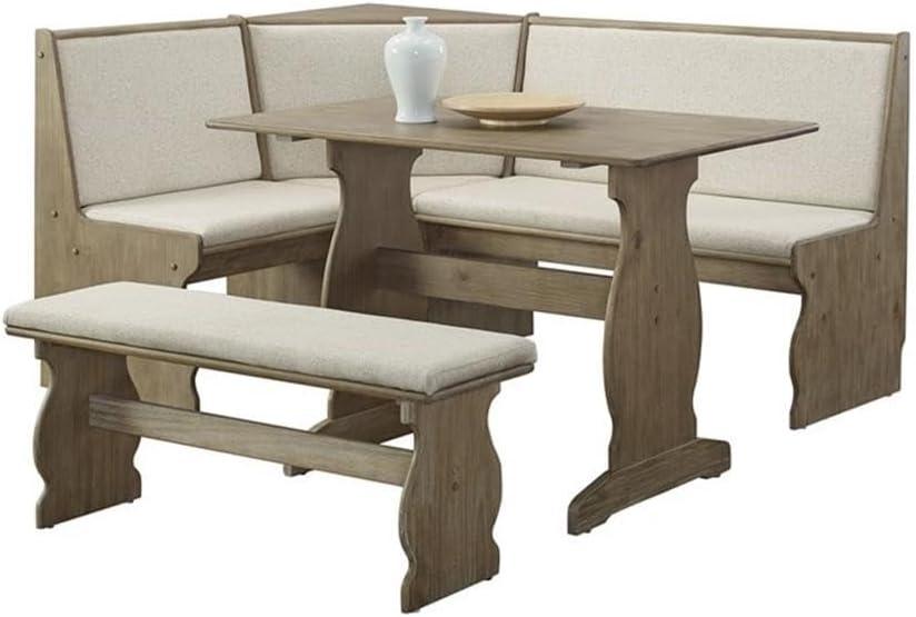 Riverbay Furniture Madison 3 Piece Adult Transitional Wood Adaptable Dining Furniture Sets Brown