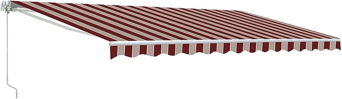 ALEKO 8'x6.5' Retractable Awning Fabric Replacement, Red and White Striped Color