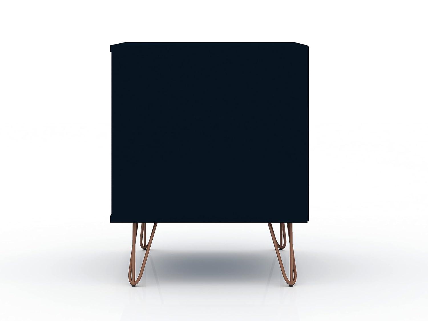 Set of 2 Rockefeller 1 Drawer Nightstands Tatiana Midnight Blue - Manhattan Comfort