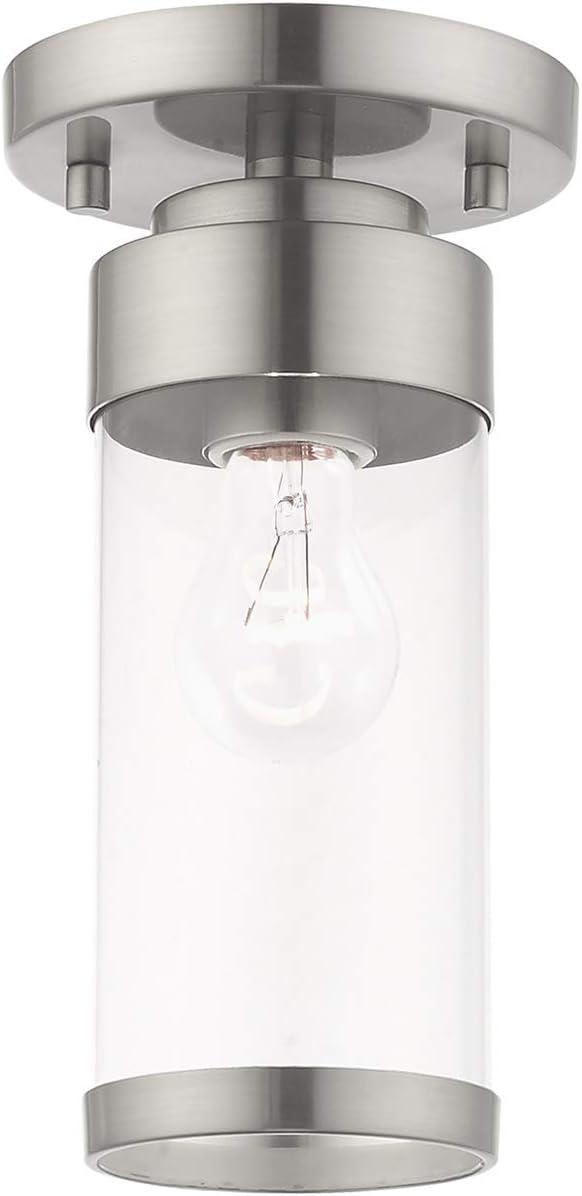 Livex Lighting Hillcrest 1 - Light Flush Mount in  Brushed Nickel