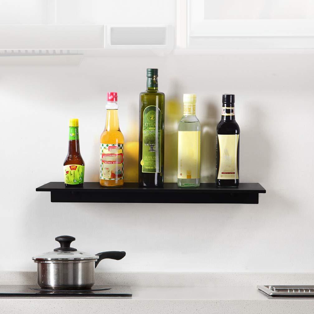 Z metnal Small Floating Shelves, Mini Metal Shelf for Collection Action Figures, Decor Display Wall Shelf, Aluminum, Wall Mounted, Matt Black, 6 inch, 2 Pack