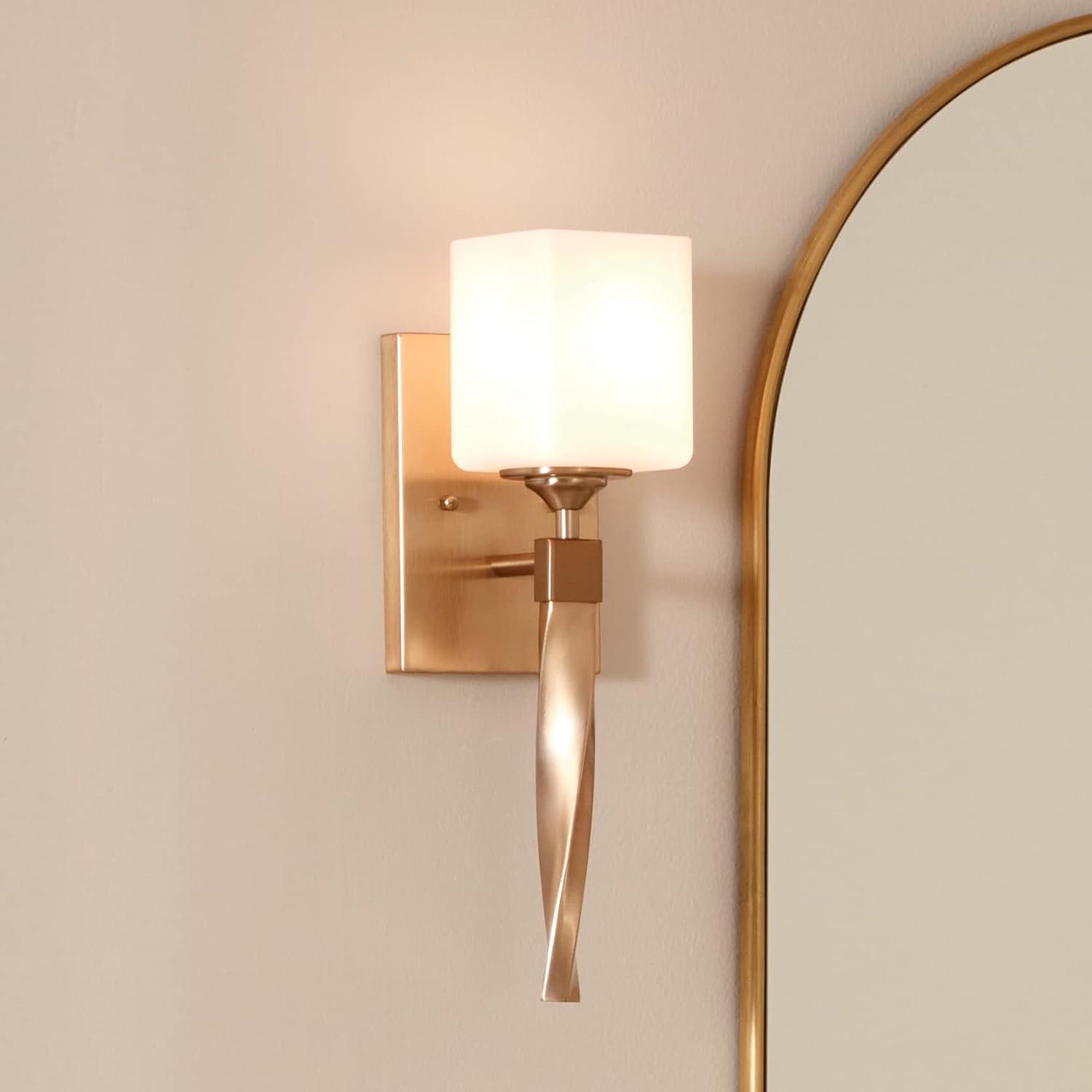 Champagne Bronze 5'' Dimmable Wall Sconce with Satin Etched Opal Glass