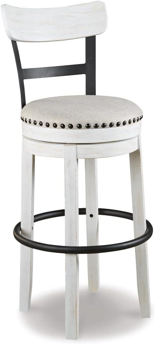 Gracie Oaks Design by Ashley Valebeck Modern Swivel Counter Height Barstool, Whitewash