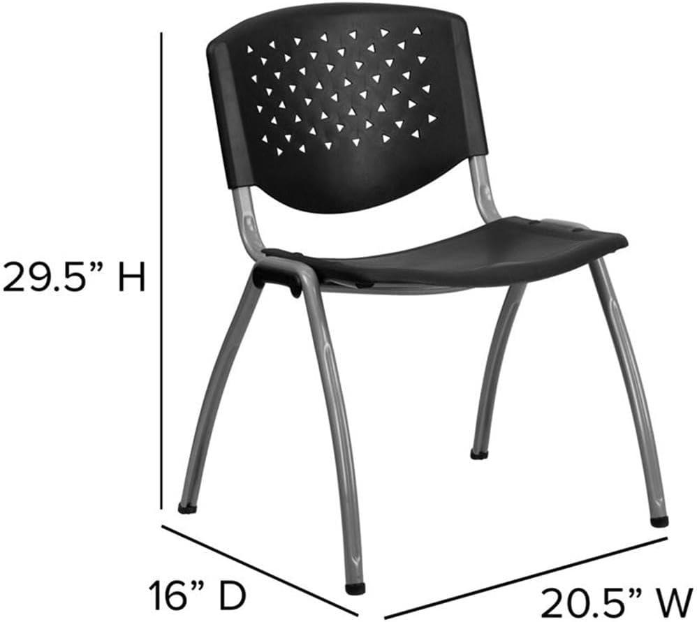 HERCULES Series 880 lb. Capacity Plastic Stack Chair with Powder Coated Frame