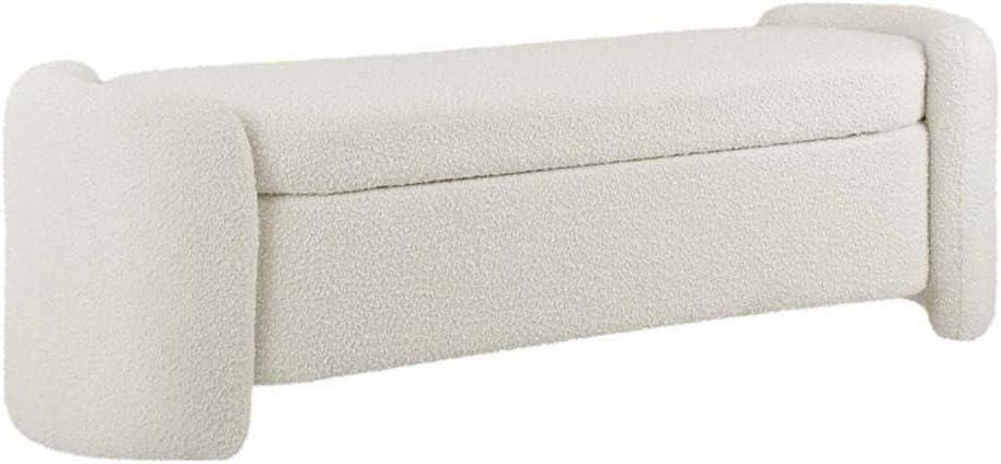 Nebula Boucle Upholstered Bench Ivory