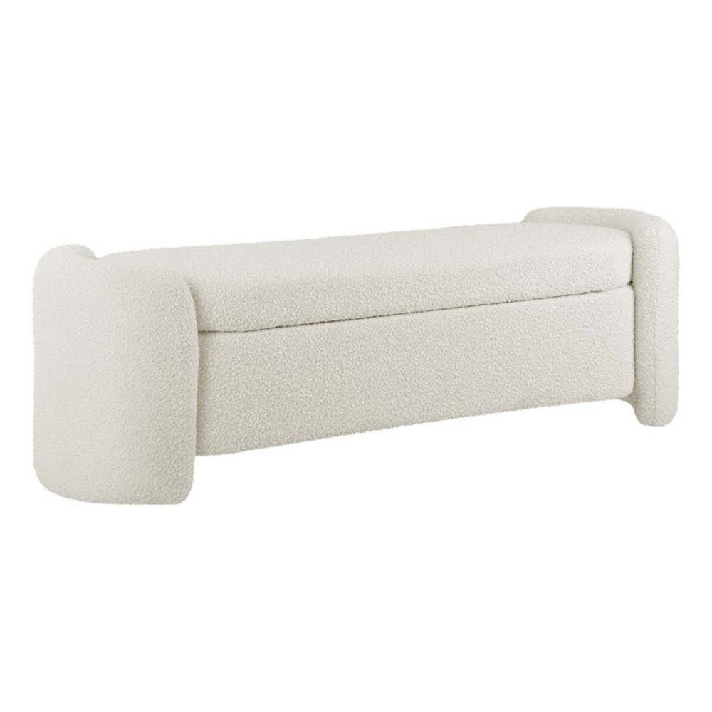 Nebula Boucle Upholstered Bench Ivory