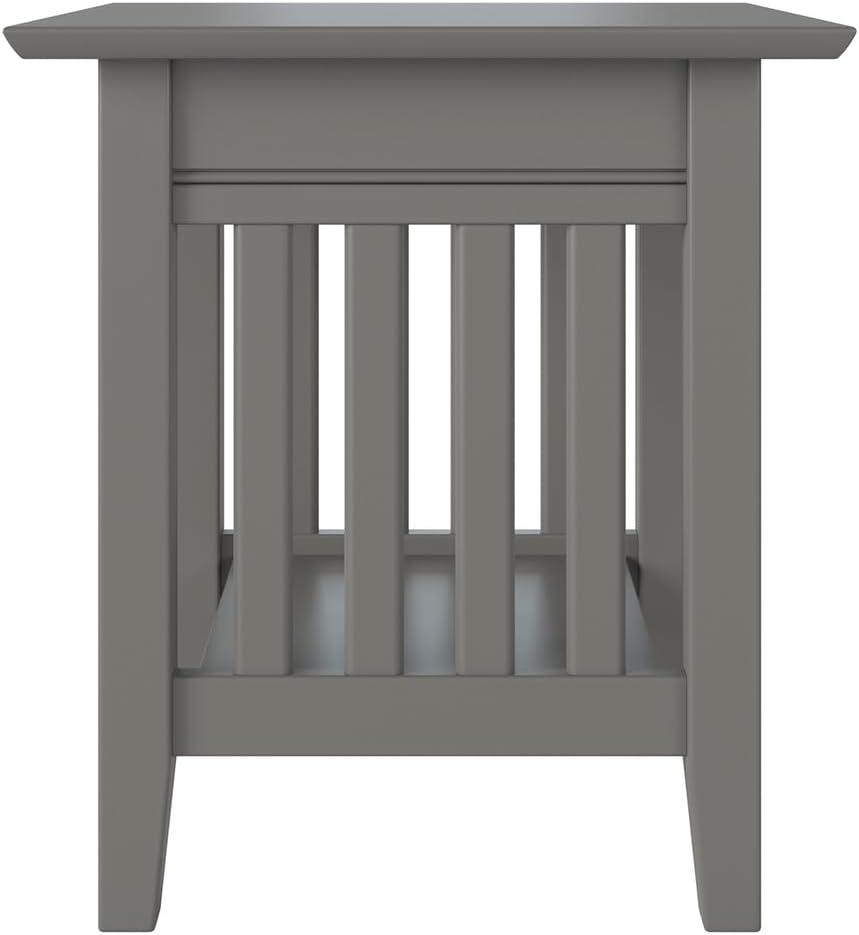 Mission End Table with Charger, Grey