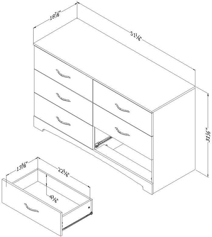 South Shore Step One, Contemporary Dresser,  Black