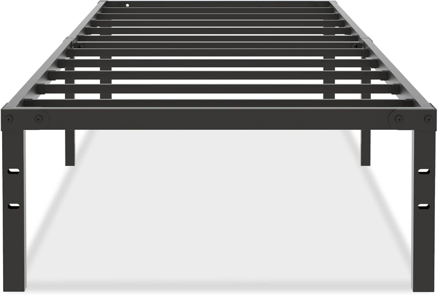 Mavesmog 14 inches Twin Size Bed Frames, Metal Twin Size Modern Mattress Platform Metal Bed Frame