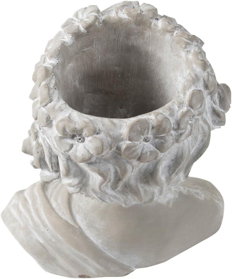 A&B Home Whitewash Regal Lady III Stone Garden Planter