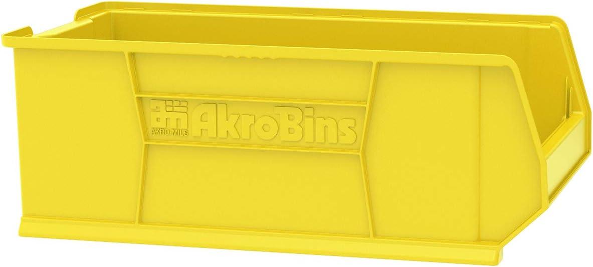 Yellow Plastic Stackable Storage Bin for Garage Organization