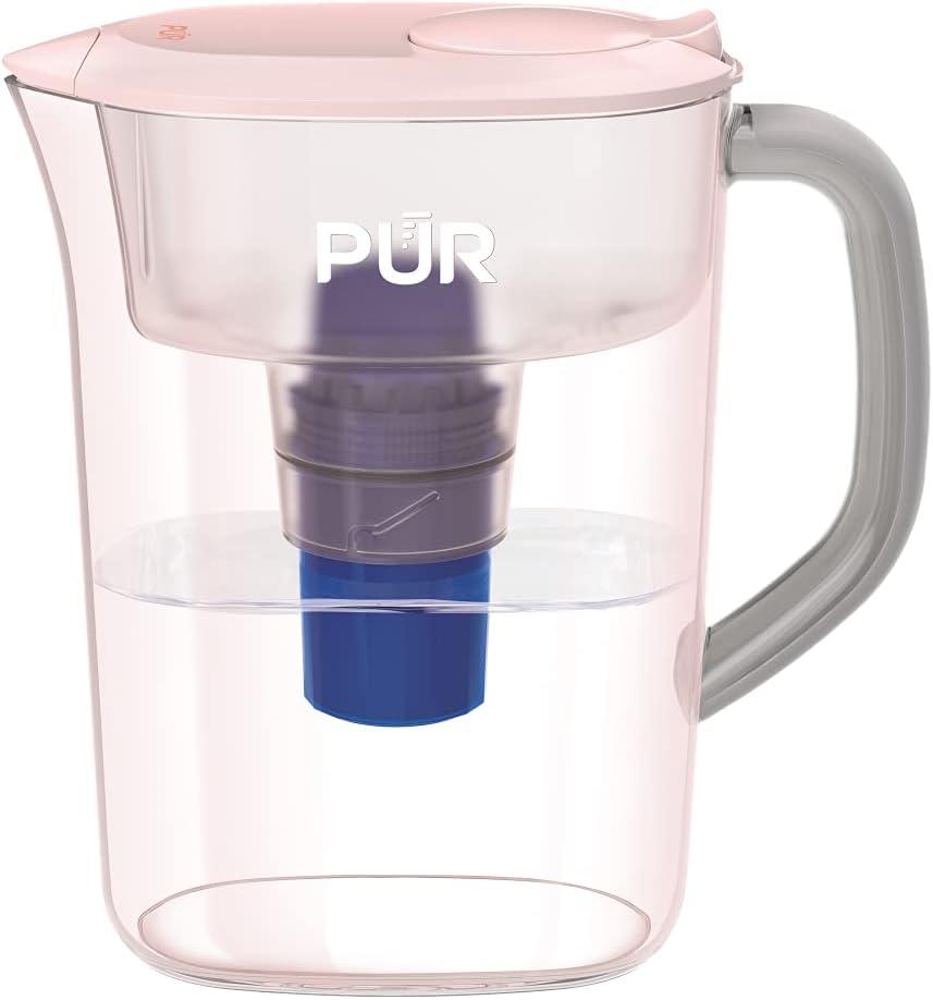 PUR 7 Cup Water Pitcher Filtration System Blush PPT700P: BPA-Free, Dishwasher-Safe, Filters Pesticides & Chlorine