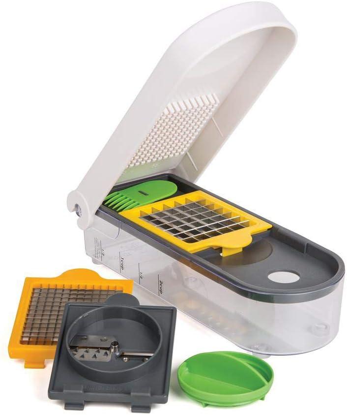 Prepworks Veggie Chopper Dicer and Spiralizer: Manual Food Chopper with Container, 3 Blades, Dishwasher-Safe