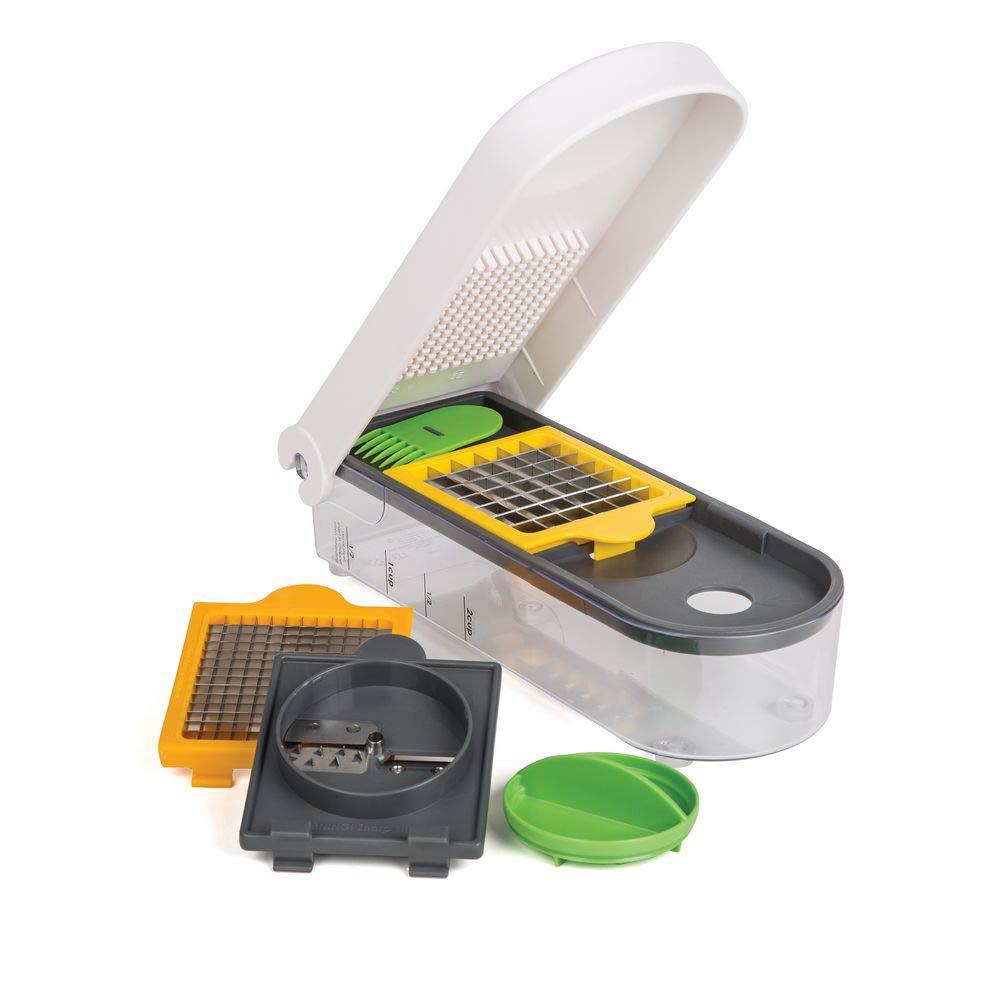 Prepworks Veggie Chopper Dicer and Spiralizer: Manual Food Chopper with Container, 3 Blades, Dishwasher-Safe