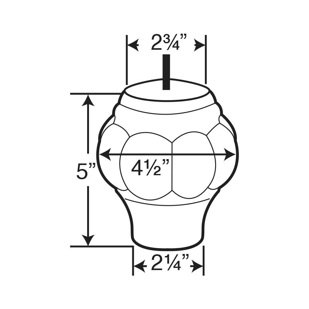 Architectural Products by Outwater L.L.C. 5 in x 4-1/2 in Unfinished Solid Hardwood Round Sofa Leg (Set of 4)