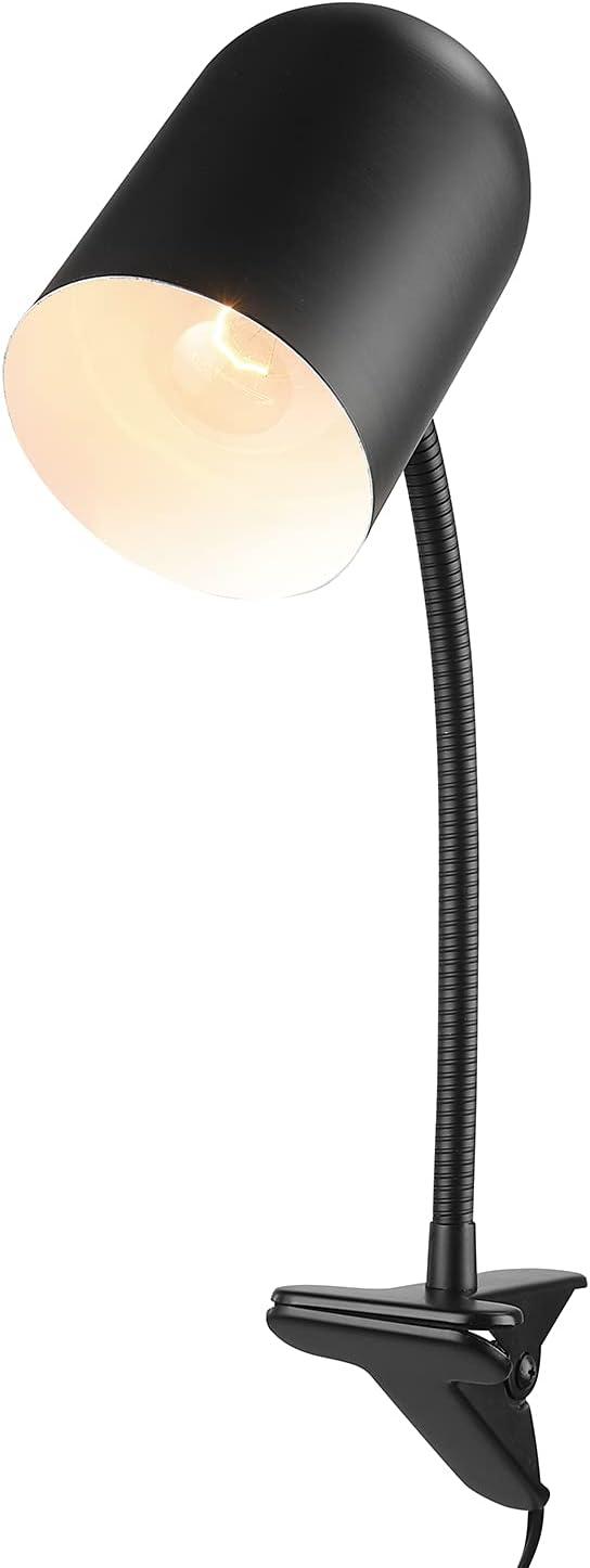 Globe Electric Carter 15" Matte Black Clip-Arm Desk Lamp with Adjustable Gooseneck Arm, 52301