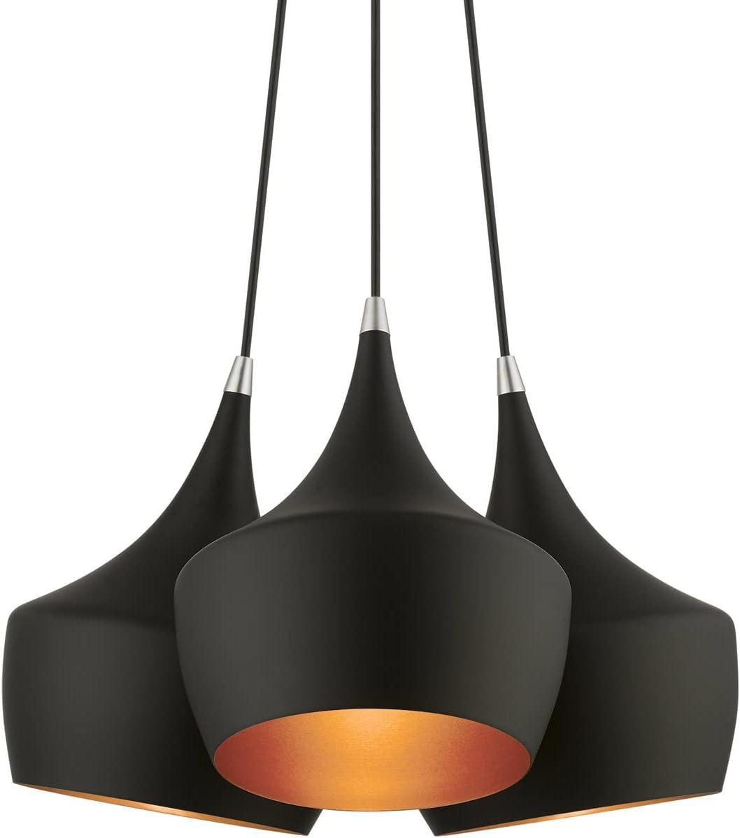 41083-04-Livex Lighting-Waldorf - 3 Light Cluster Pendant In Mid Century Modern Style-18.5 Inches Tall and 20.5 Inches Wide-Black Finish
