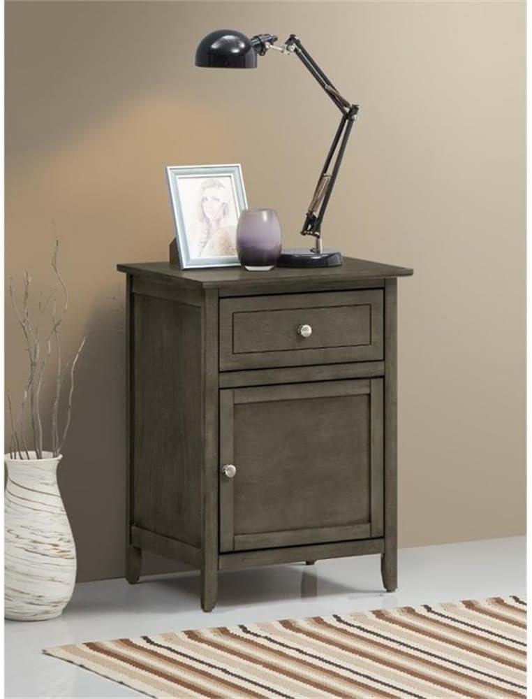 Glory Furniture Izzy 1 Drawer 1 Door Nightstand in Gray