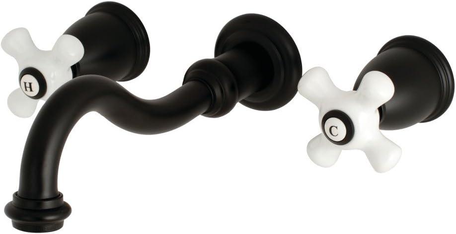 Elegant Traditional Matte Black Wall-Mount Bathroom Faucet