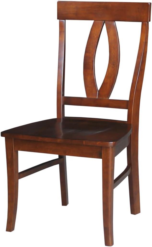 International Concepts Set of 2 Cosmo Verona Splat Back Chairs Espresso: Hardwood Frame, 250lb Capacity