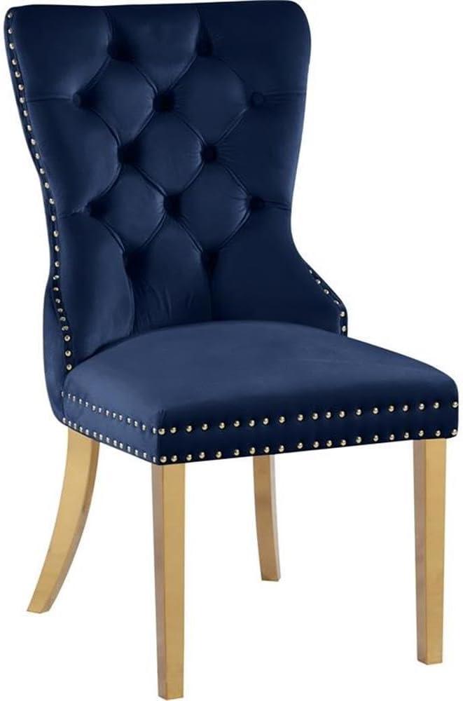 Meridian Furniture Carmen Navy Velvet Dining Chairs (Set of 2)