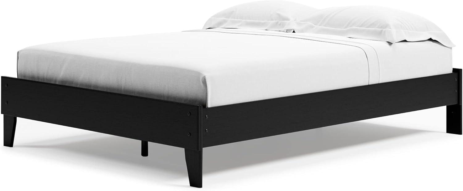 Signature Design by Ashley Queen Finch Platform Bed Black : Modern Style, MDF Frame, No Box Spring Needed
