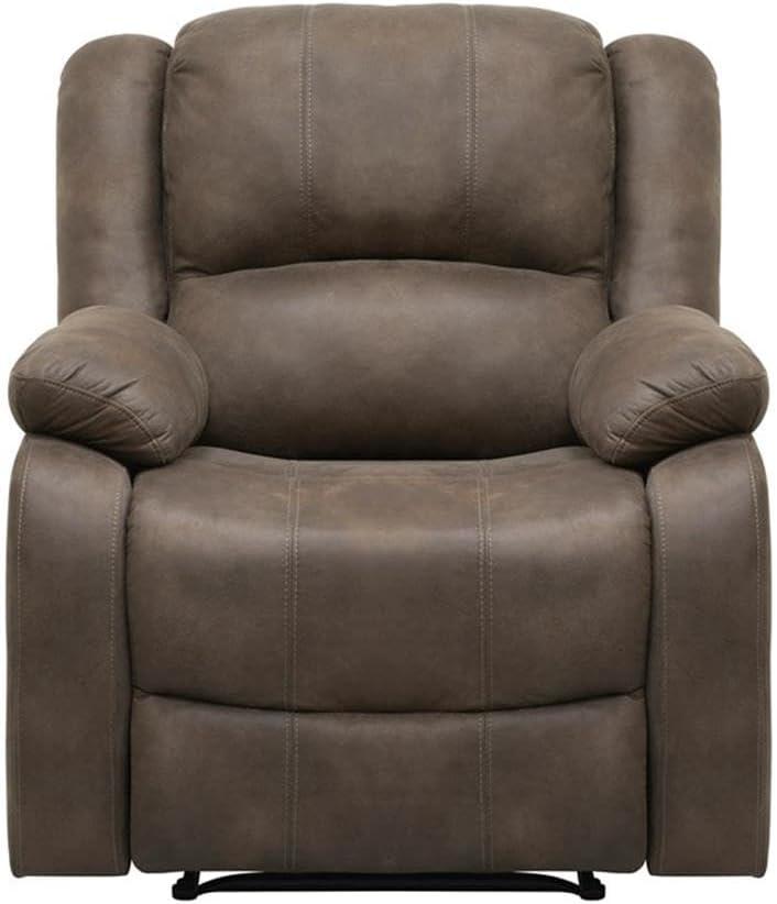 Lexicon Fairview Polished Microfiber Upholstered Manual Recliner in Brown