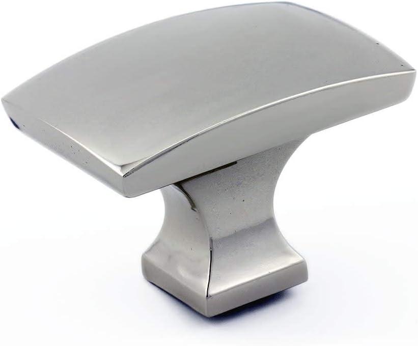 Polished Nickel Rectangular Cabinet and Drawer Knob