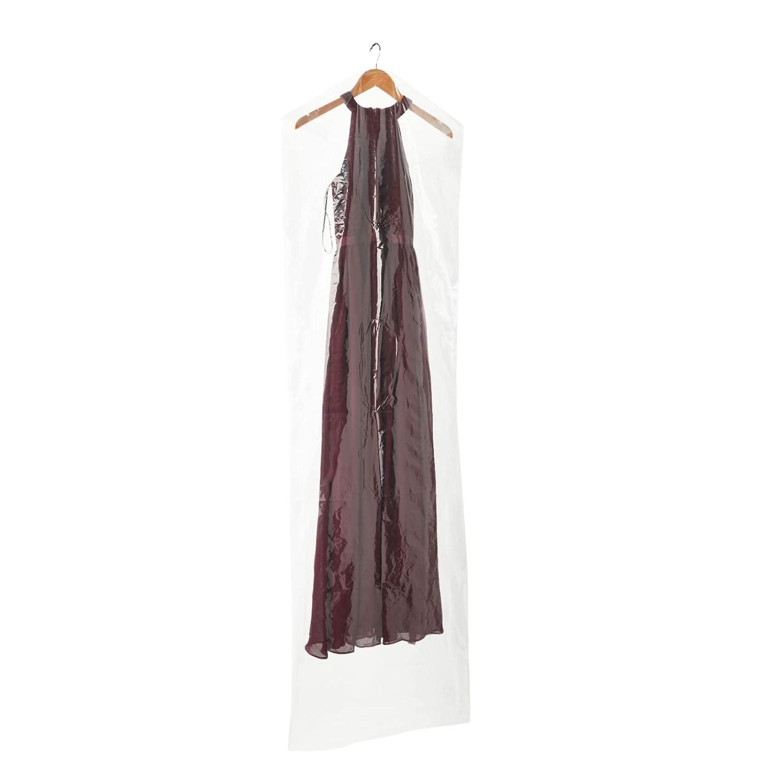 Juvale 50 Pack Long Plastic Garment Bags for Hanging Clothes, Clear Dry Cleaner Bag Covers for Gowns, Dresses, 21 x 72 In