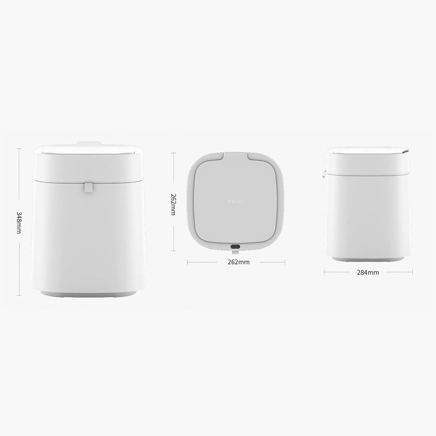 White Plastic 3.5 Gallon Touchless Smart Trash Can