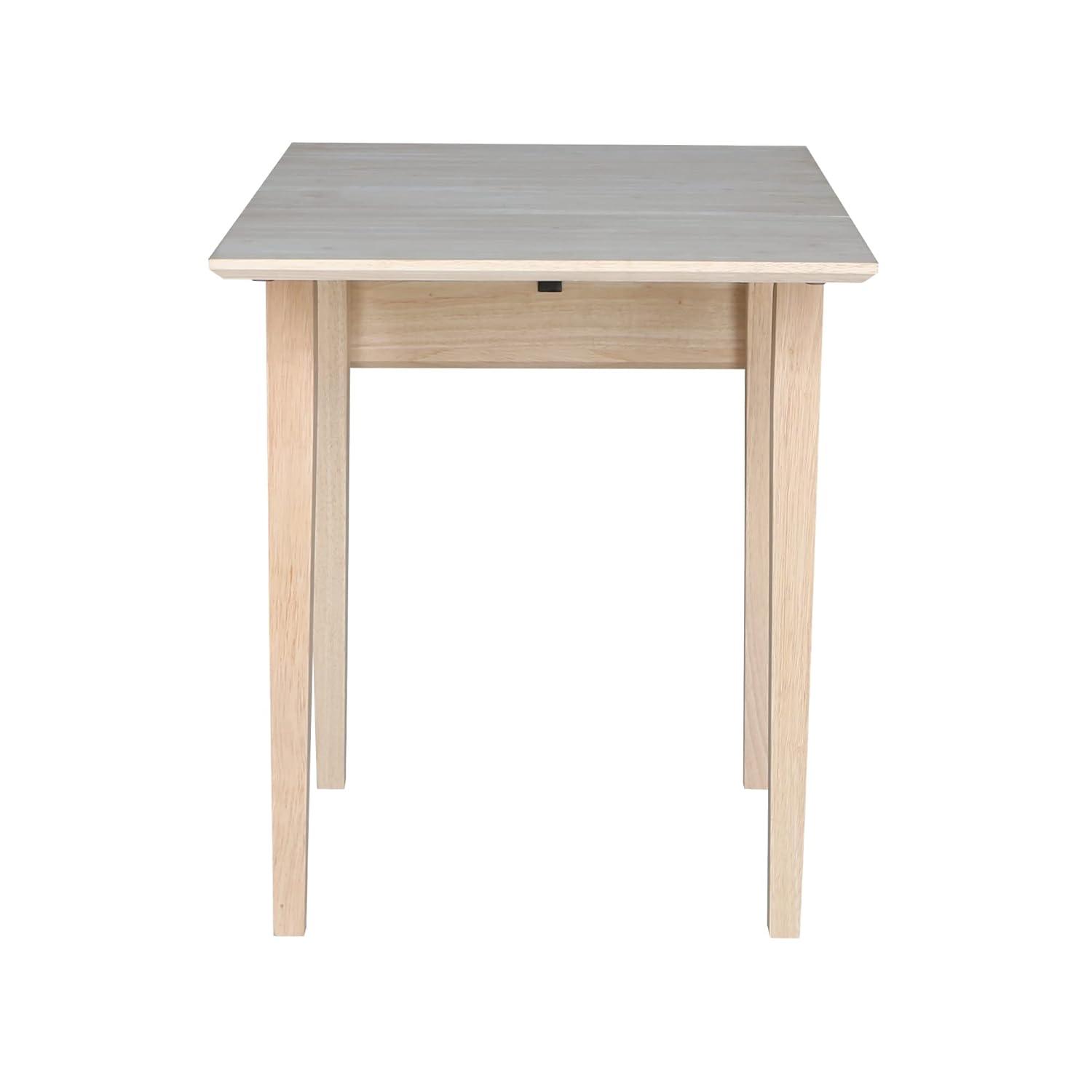 International Concepts Solid Wood Drop Leaf Casual Kitchen and Dining Table - Unfinished