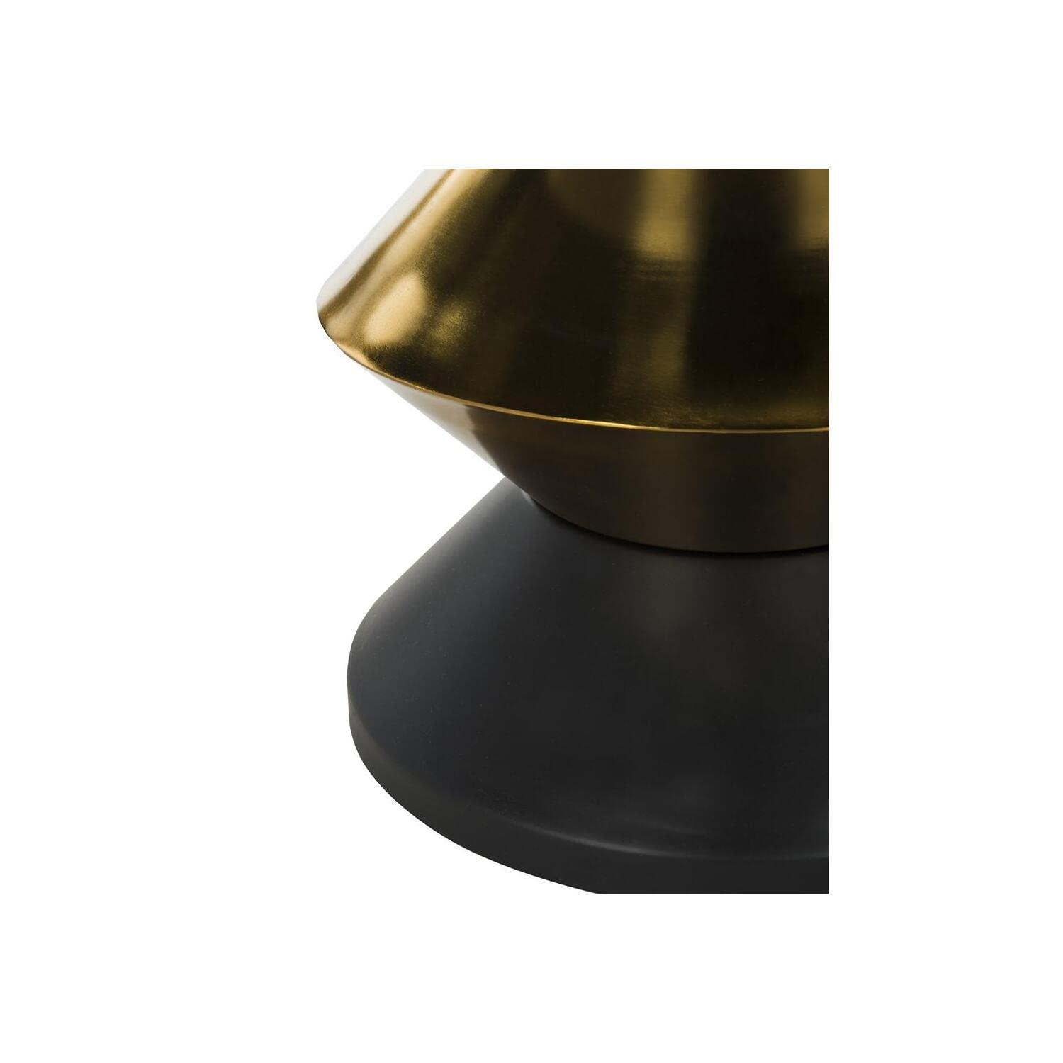 Azizi Stone Top Side Table - ACC3202A - Black/Gold - Safavieh