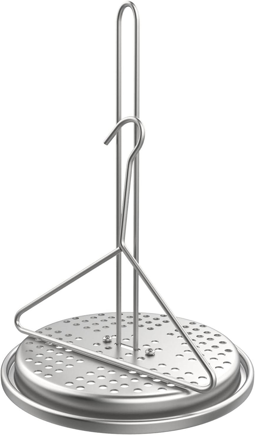 DELSbbq Turkey Fryer Stand Kit Wire Handle Lifter Hook, Perforated Turkey Fryer Hook and Stand Set Turkey Chicken Fryer Accessory Kit with for Poultry Deep Frying Pot