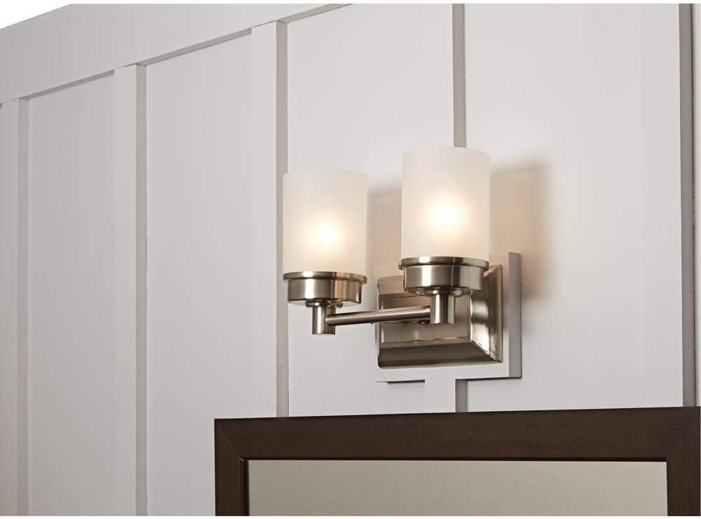 Cade 11.7" Brushed Nickel Vanity Light with Frosted Glass Shades