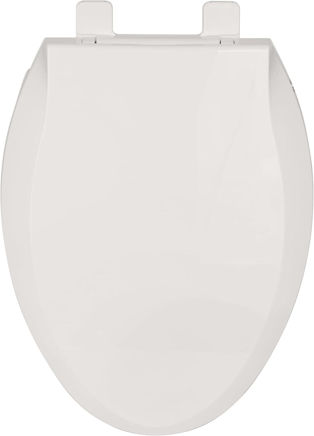 Durable Elongated Toilet Seat with Slow Soft Close - Easy to Install and Clean, Never Loosens - White, Fits Most Elongated Toilets Biscuit