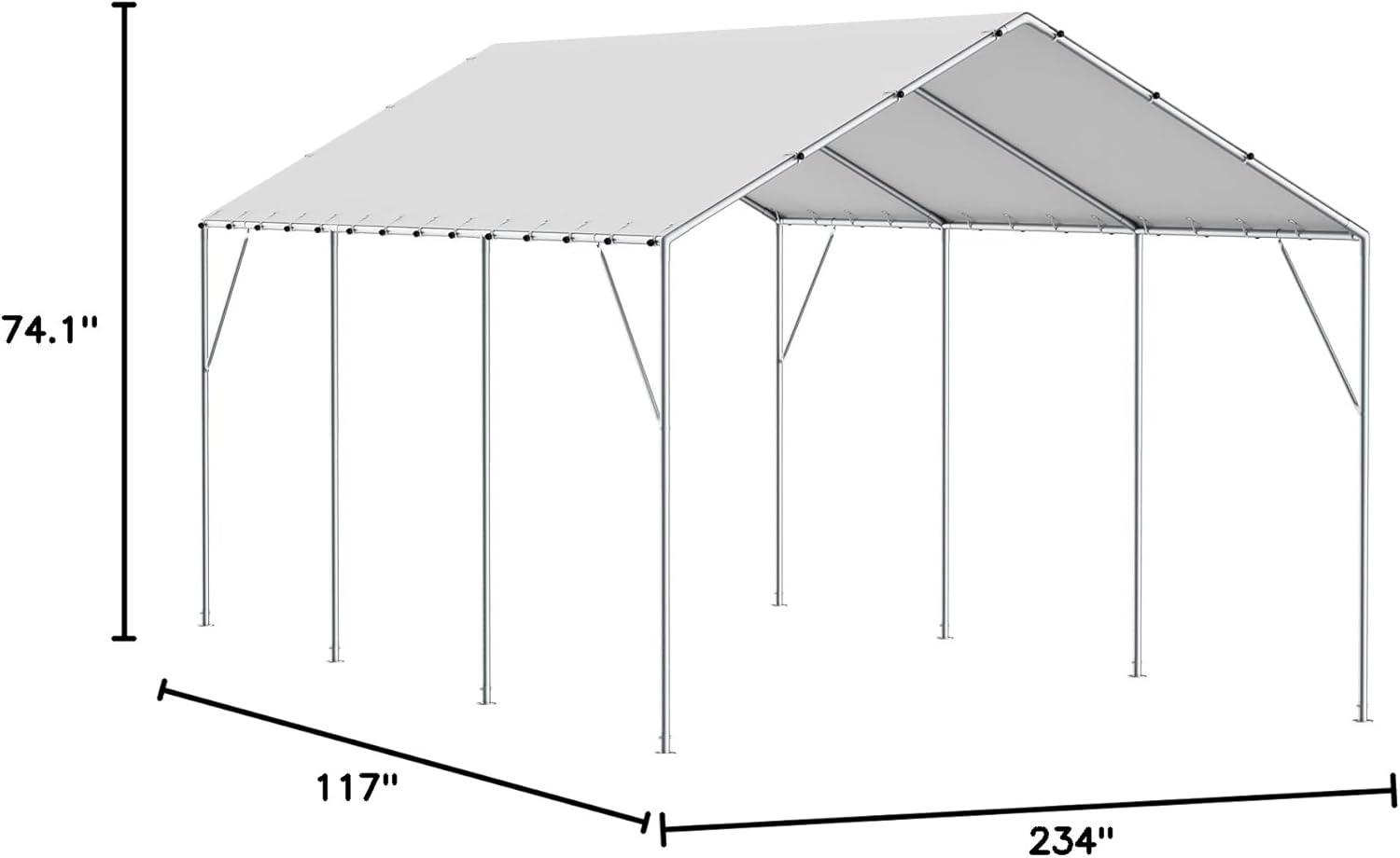 VEVOR 10 Ft. W x 20 Ft. D Garage