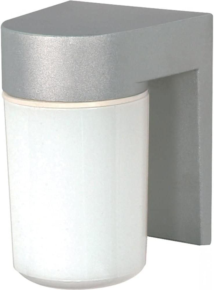 1 Light - 8" - Utility, Wall Mount - With White Glass Cylinder