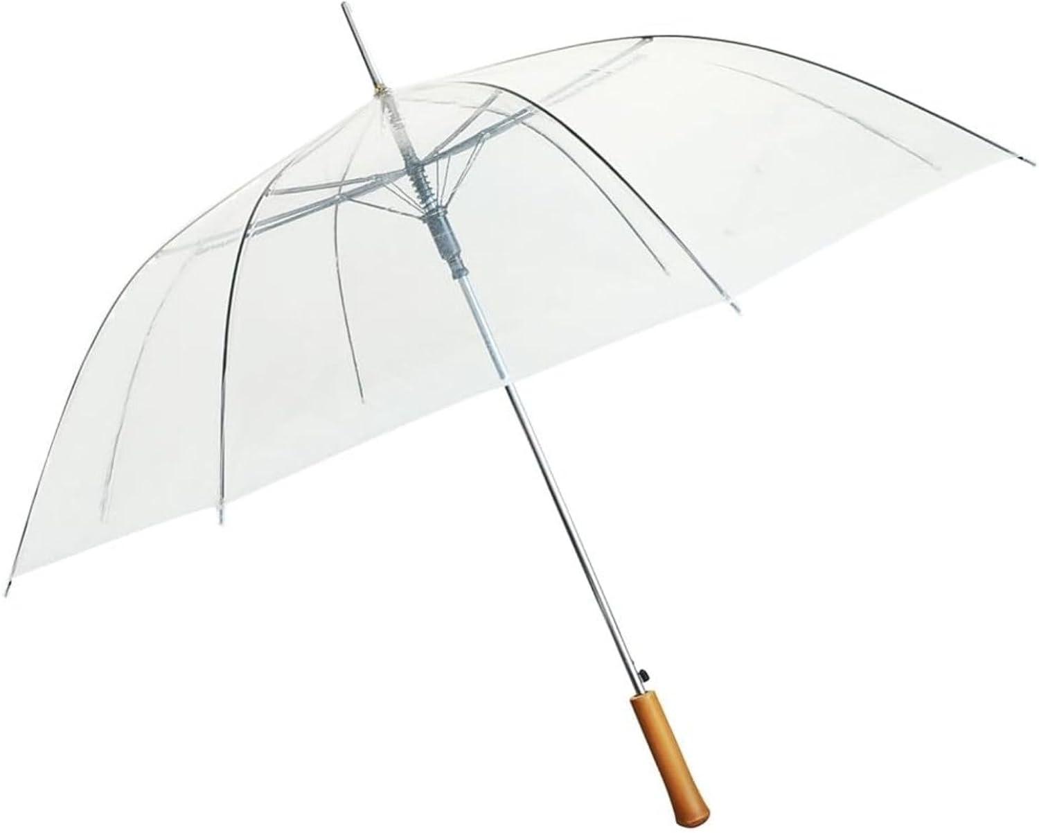 48" Clear Auto-Open Umbrella with Resin Handle