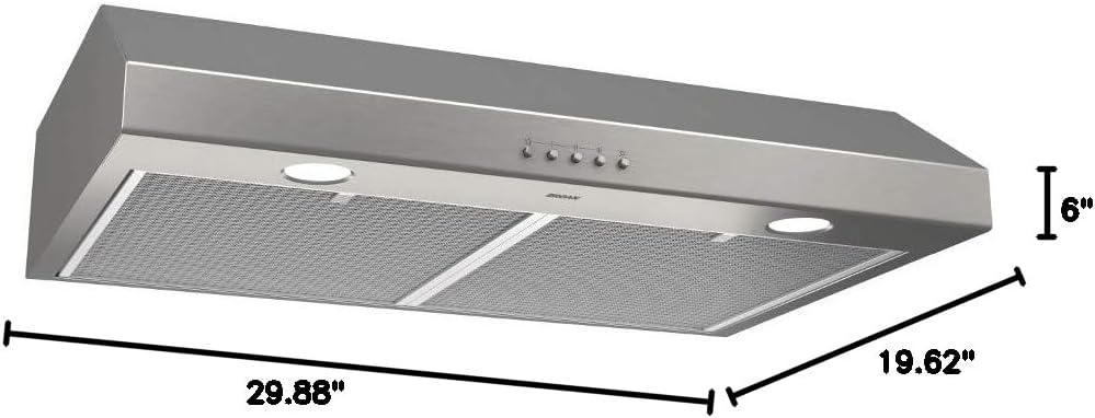 Broan NuTone 30" Stainless Steel 375 CFM Convertible Under Cabinet Range Hood
