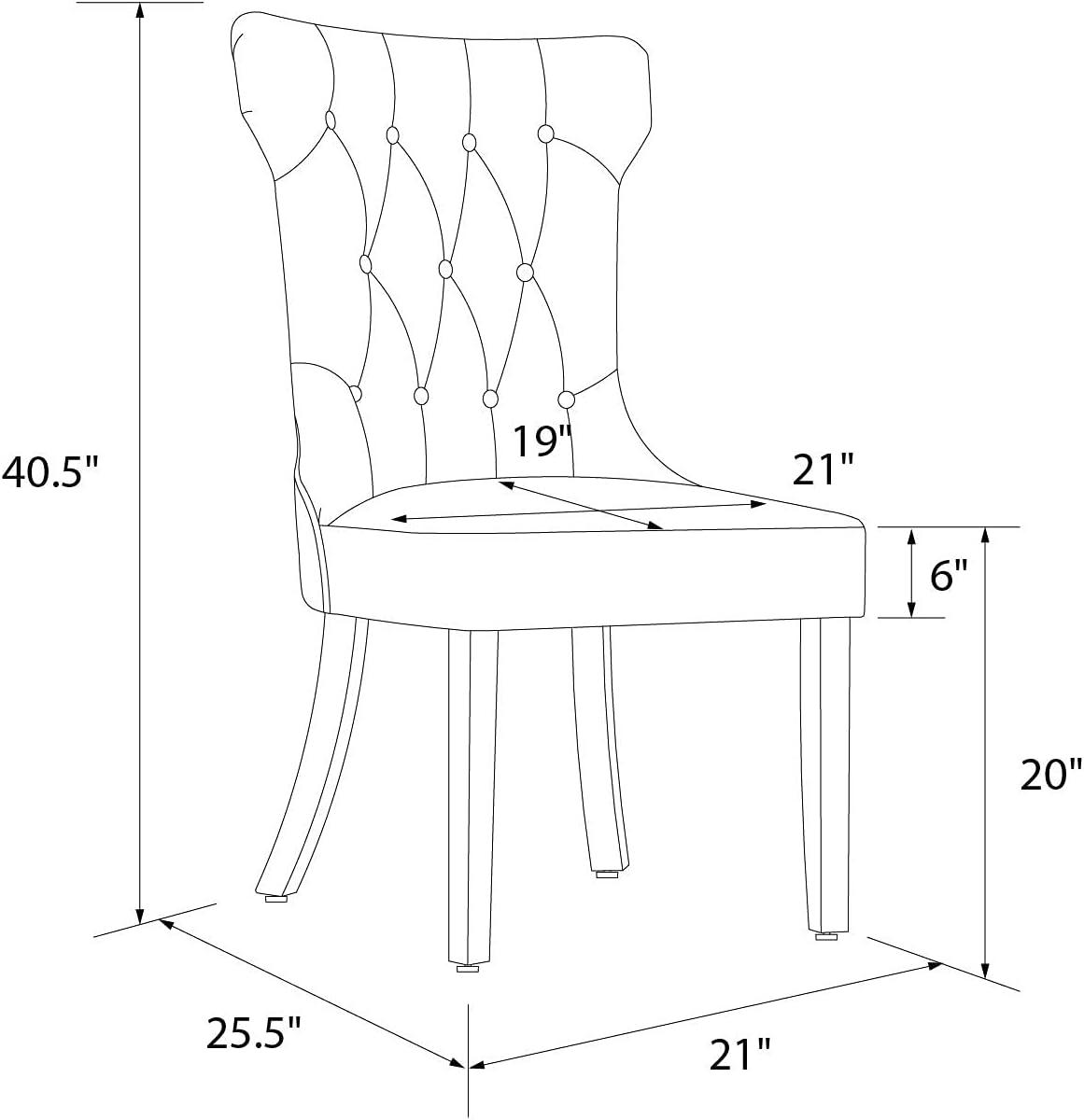 Ember Interiors Clairborne Tufted Dining Chair, Set Of 2, Gray