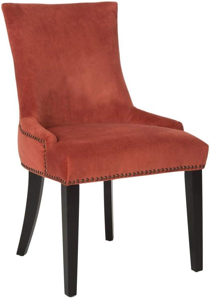 Lester 19''H Dining Chair (Set of 2) with Brass Nail Heads - Rust - Safavieh