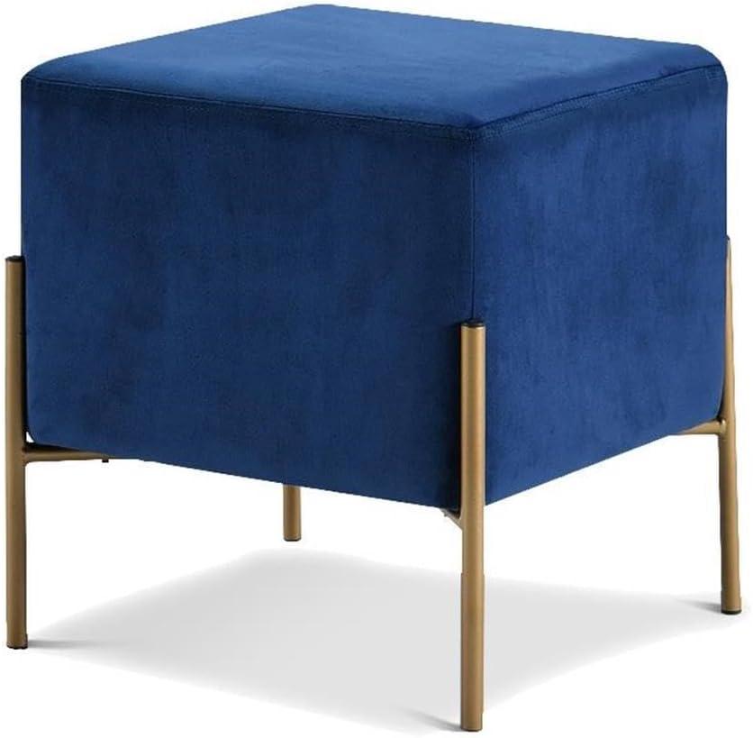 Meridian Furniture Isla Contemporary Velvet Ottoman/Stool in Navy