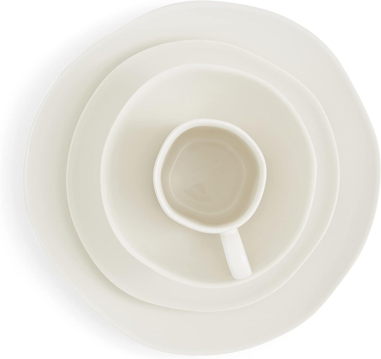 Creamy White Ceramic 4 Piece Place Setting